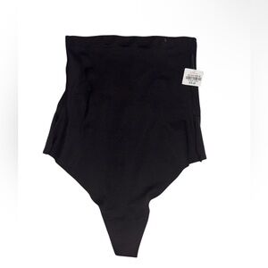 Ambrielle Large Black Strapless high waisted bodysuit thong